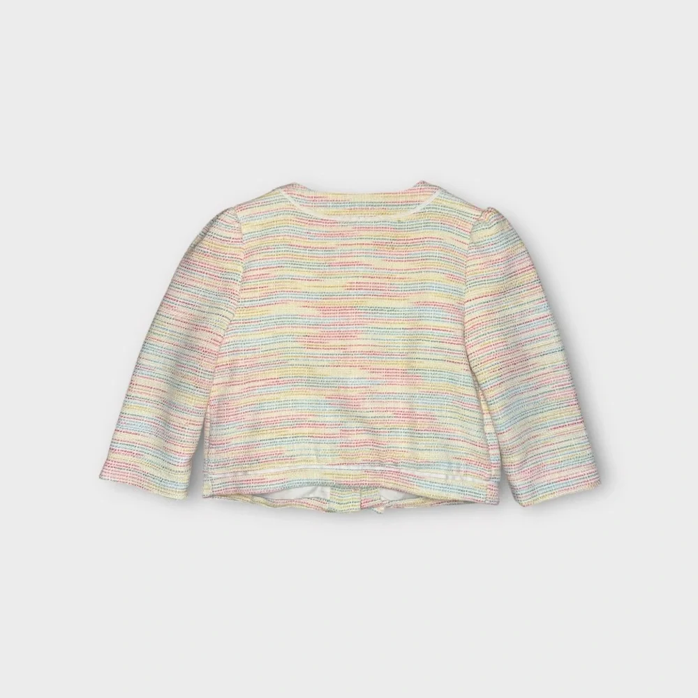 Janie and Jack Boucle Pastel Ruffle Front Jacket